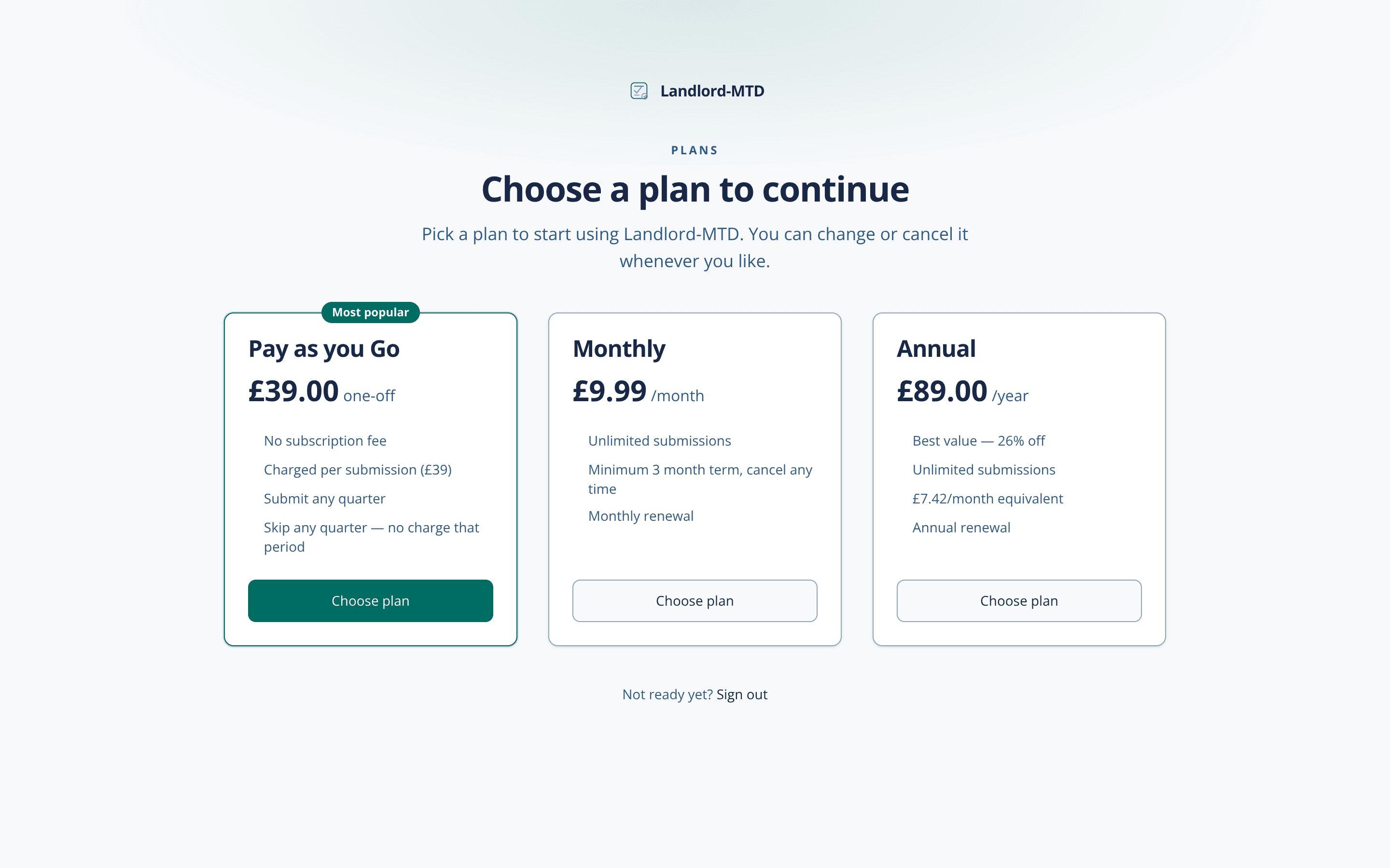 Screenshot of Making Tax Digital